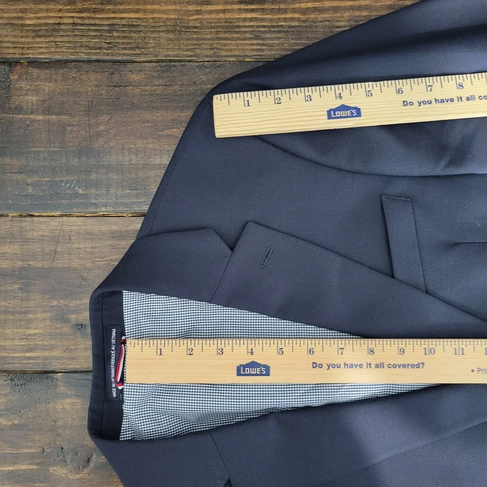 Tommy Hilfiger Men's‎ Sport Coat Blazer Two Button Navy Blue Wool Polyester 38R